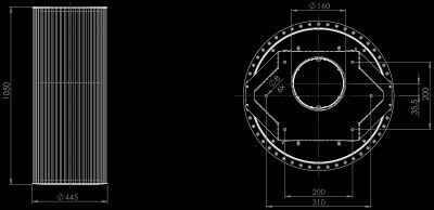 Erdvinis gartraukis Voliera N1 Black-Gold - Juoda - Rysunek techniczny