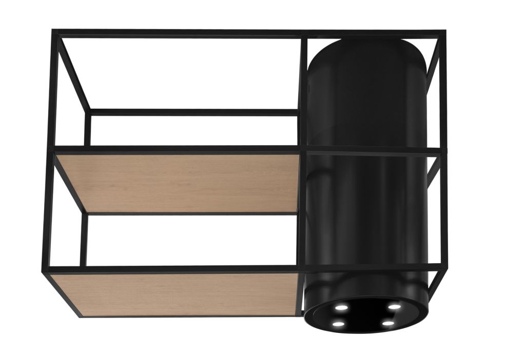 Erdvinis gartraukis Tubo Cage Asymmetric Wood Black Matt - Juoda matinė - zdjęcie produktu 5