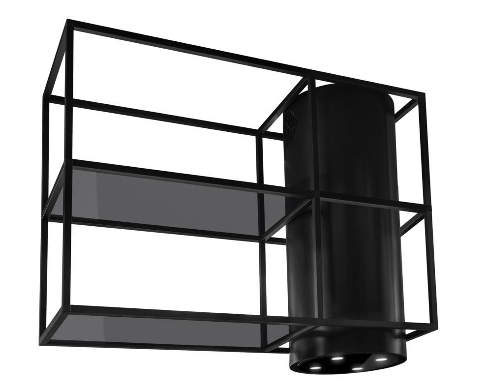 Erdvinis gartraukis Tubo Cage Asymmetric Glass Black Matt - Juoda matinė - zdjęcie produktu