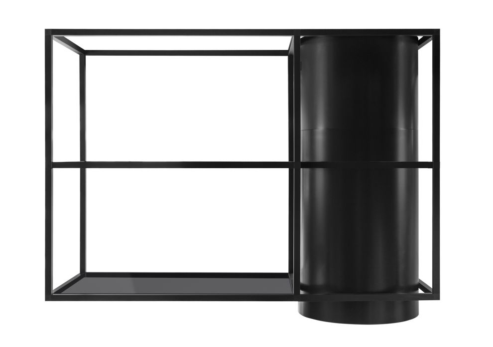 Erdvinis gartraukis Tubo Cage Asymmetric Glass Black Matt - Juoda matinė - zdjęcie produktu 3