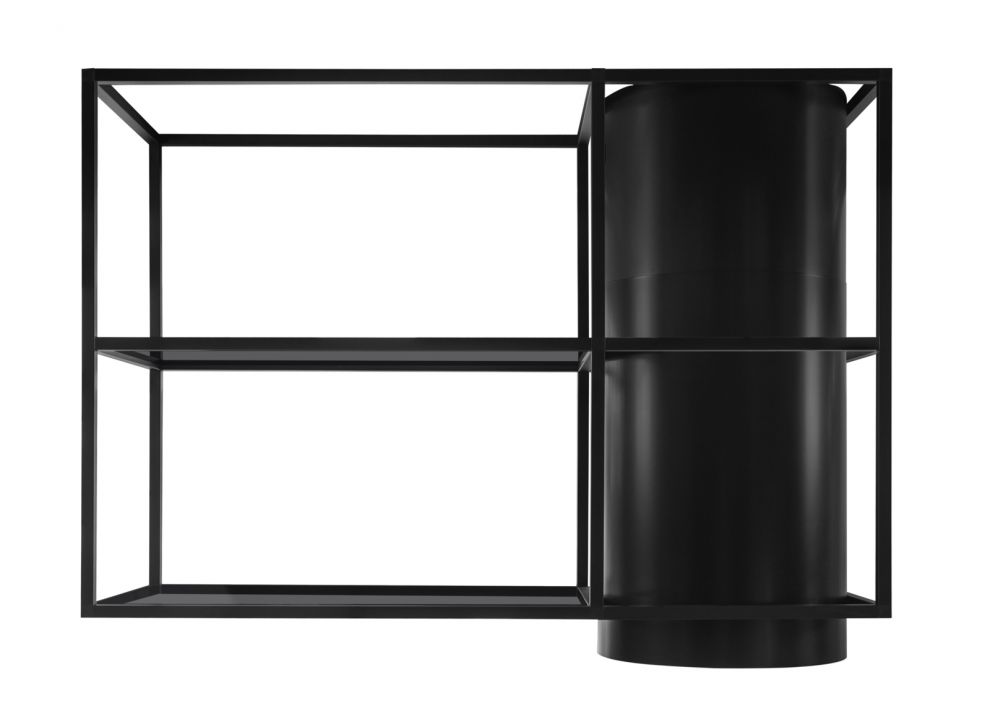 Erdvinis gartraukis Tubo Cage Asymmetric Glass Black Matt - Juoda matinė - zdjęcie produktu 4
