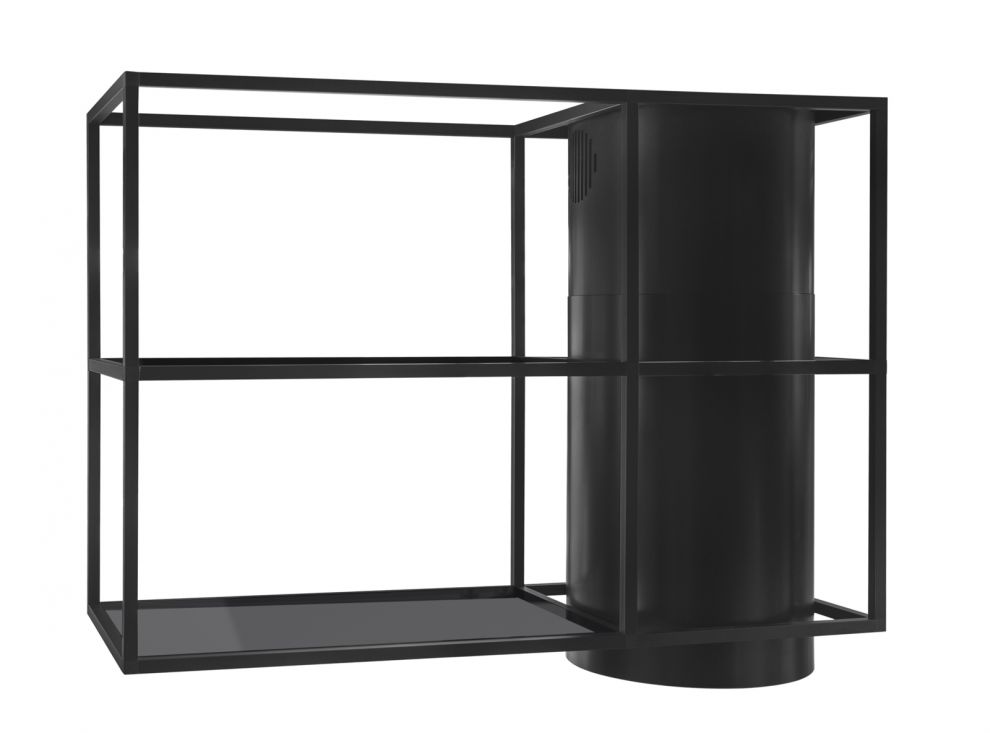 Erdvinis gartraukis Tubo Cage Asymmetric Glass Black Matt - Juoda matinė - zdjęcie produktu 6