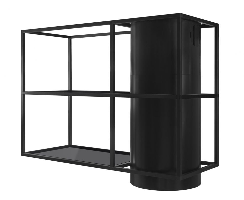 Erdvinis gartraukis Tubo Cage Asymmetric Glass Black Matt - Juoda matinė - zdjęcie produktu 7