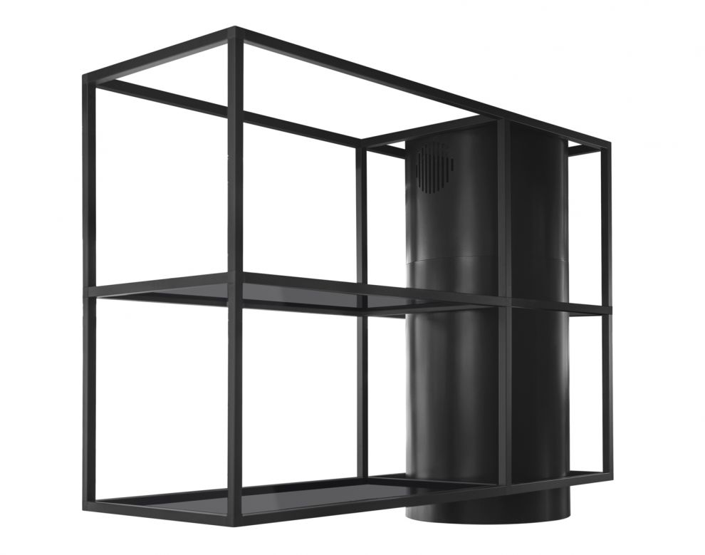 Erdvinis gartraukis Tubo Cage Asymmetric Glass Black Matt - Juoda matinė - zdjęcie produktu 8