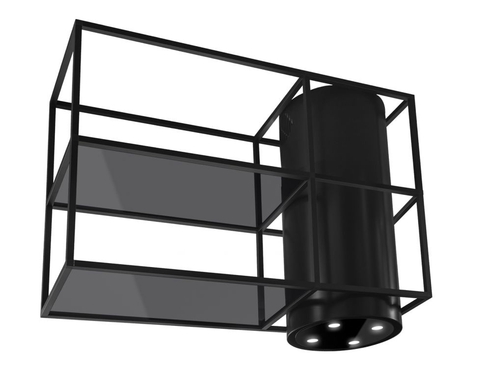 Erdvinis gartraukis Tubo Cage Asymmetric Glass Black Matt - Juoda matinė - zdjęcie produktu 9