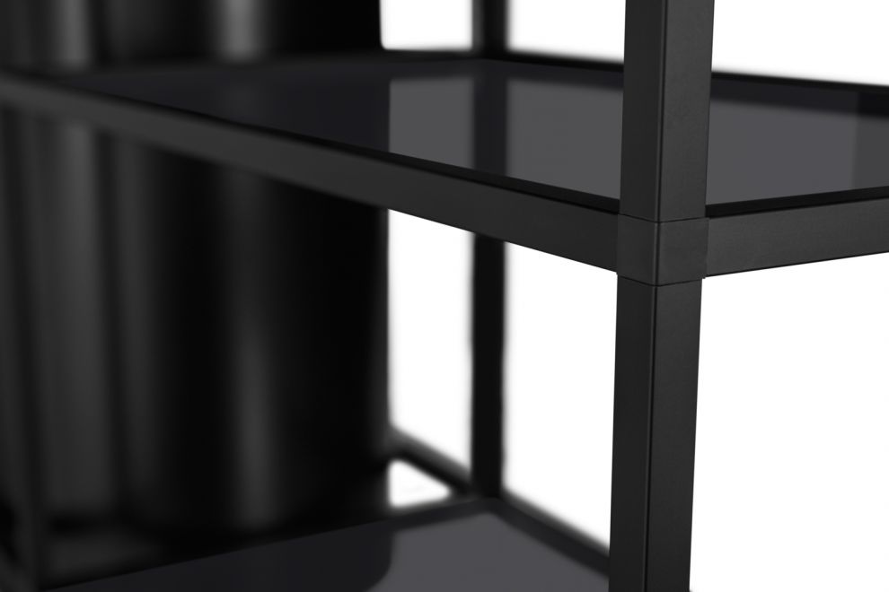 Erdvinis gartraukis Tubo Cage Asymmetric Glass Black Matt - Juoda matinė - zdjęcie produktu 10