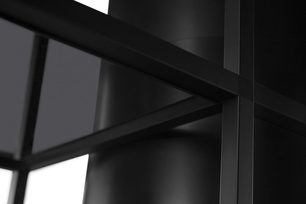 Erdvinis gartraukis Tubo Cage Asymmetric Glass Black Matt - Juoda matinė - zdjęcie produktu 14