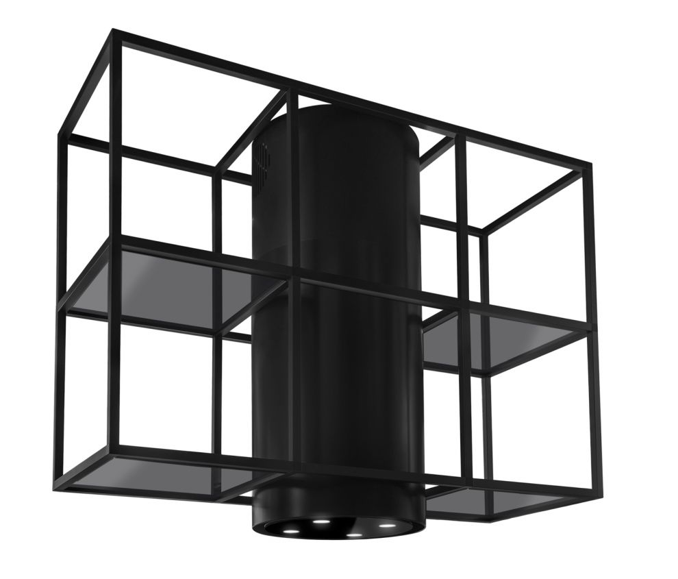 Erdvinis gartraukis Tubo Cage Central Glass Black Matt - Juoda matinė - zdjęcie produktu