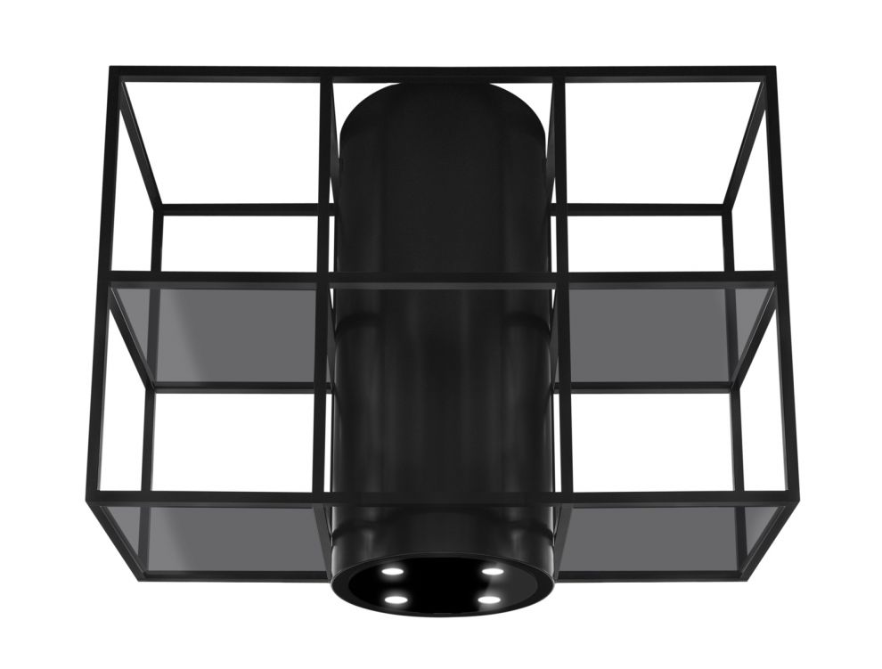 Erdvinis gartraukis Tubo Cage Central Glass Black Matt - Juoda matinė - zdjęcie produktu 5