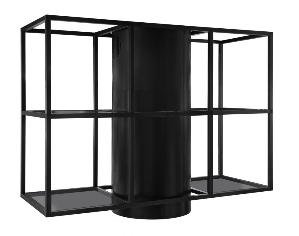 Erdvinis gartraukis Tubo Cage Central Glass Black Matt - Juoda matinė - zdjęcie produktu 6