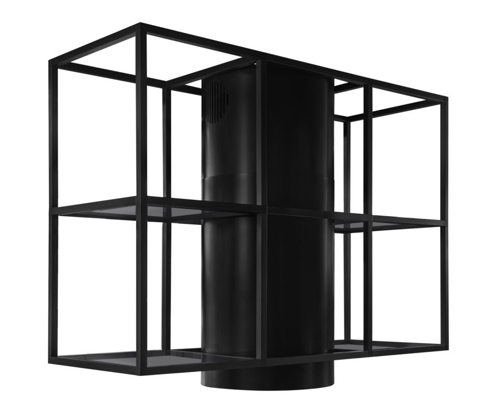 Erdvinis gartraukis Tubo Cage Central Glass Black Matt - Juoda matinė - zdjęcie produktu 7