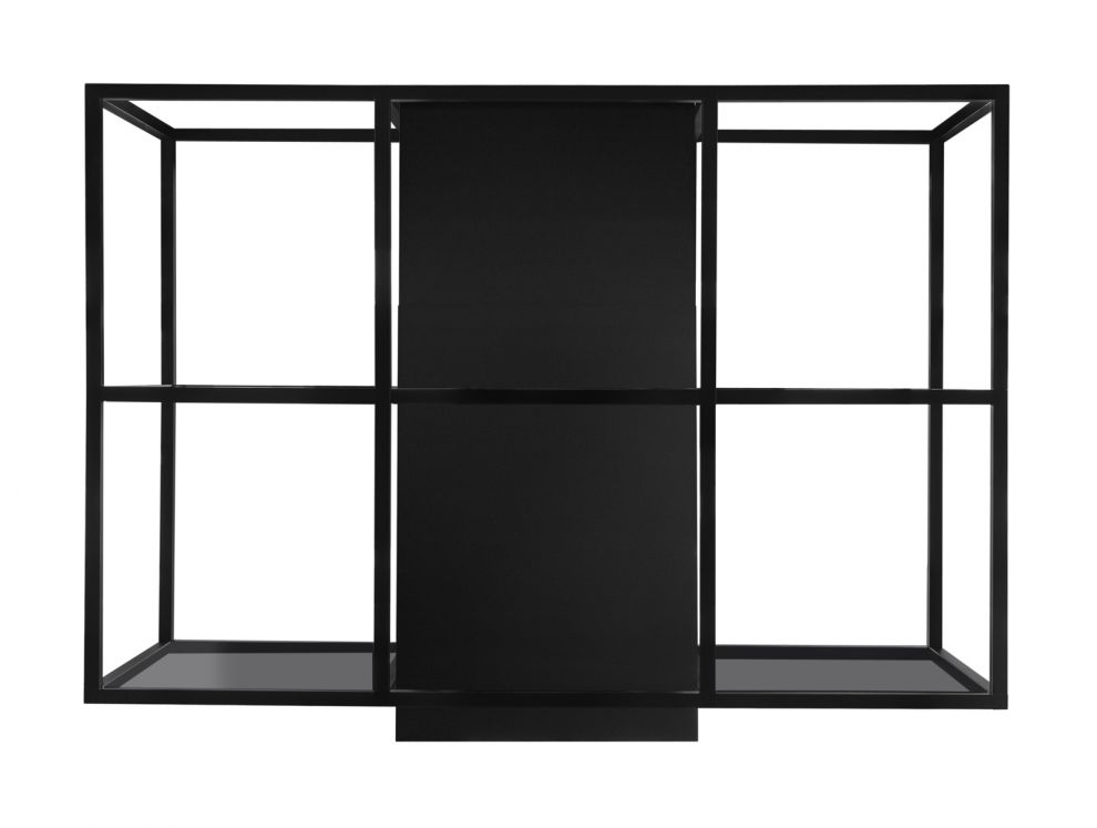 Erdvinis gartraukis Quadro Cage Central Glass Black Matt - Juoda matinė - zdjęcie produktu 3