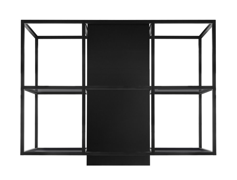 Erdvinis gartraukis Quadro Cage Central Glass Black Matt - Juoda matinė - zdjęcie produktu 5