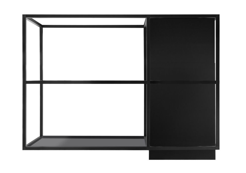 Erdvinis gartraukis Quadro Cage Asymmetric Glass Black Matt - Juoda matinė - zdjęcie produktu 3