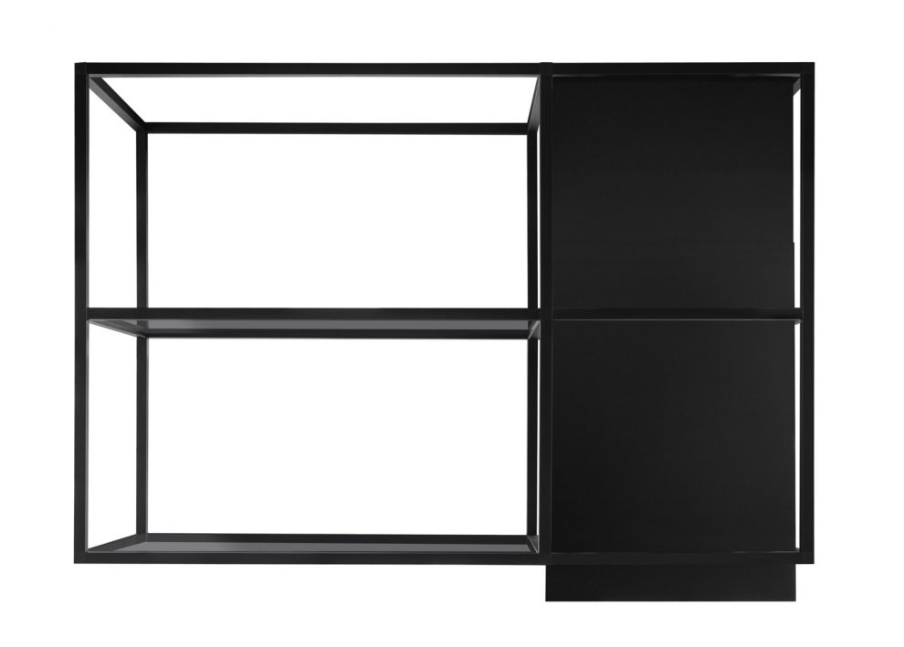 Erdvinis gartraukis Quadro Cage Asymmetric Glass Black Matt - Juoda matinė - zdjęcie produktu 5