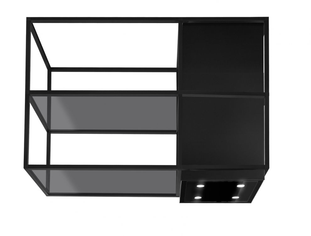 Erdvinis gartraukis Quadro Cage Asymmetric Glass Black Matt - Juoda matinė - zdjęcie produktu 7