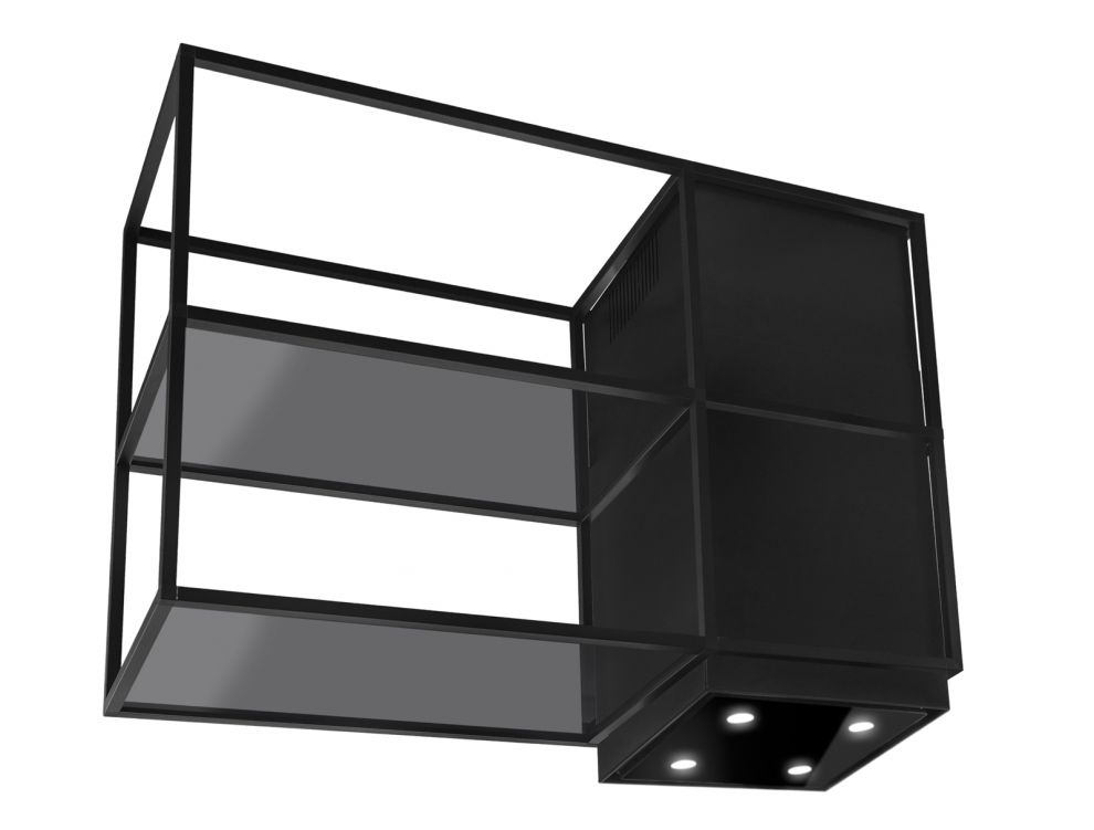 Erdvinis gartraukis Quadro Cage Asymmetric Glass Black Matt - Juoda matinė - zdjęcie produktu 8