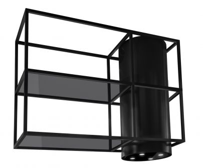 Erdvinis gartraukis Tubo Cage Asymmetric Glass Black Matt - Juoda matinė - 120 cm