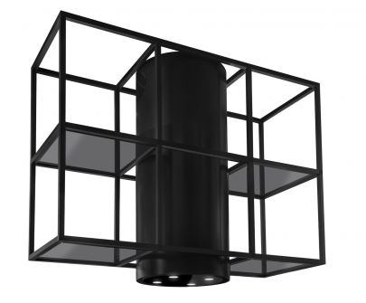 Erdvinis gartraukis Tubo Cage Central Glass Black Matt - Juoda matinė - 120 cm