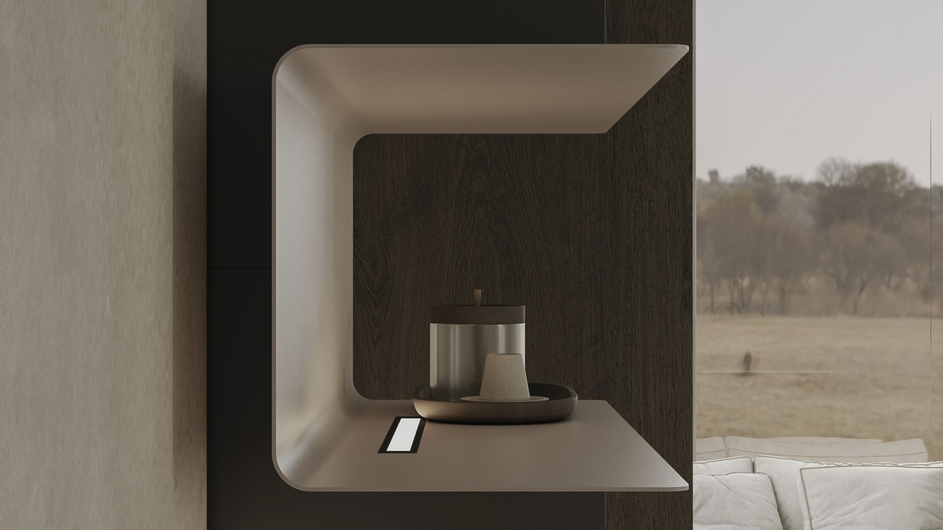 Sieninis gartraukis C-Shelf Black-Kashmir - Juoda matinė/Kašmyro - Wizualizacja 7