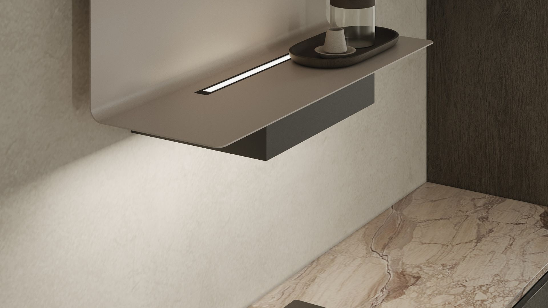 Sieninis gartraukis C-Shelf Black-Kashmir - Juoda matinė/Kašmyro - Wizualizacja 3