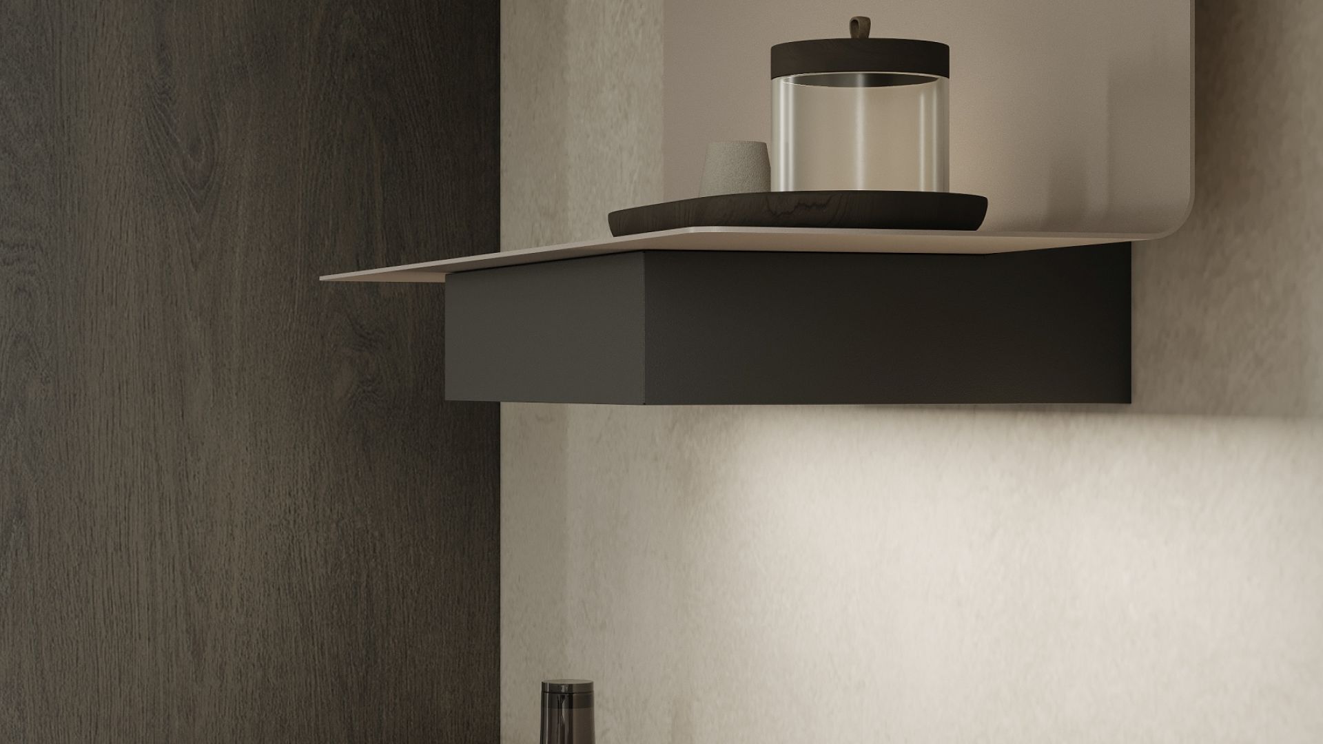 Sieninis gartraukis C-Shelf Black-Kashmir - Juoda matinė/Kašmyro - Wizualizacja 9