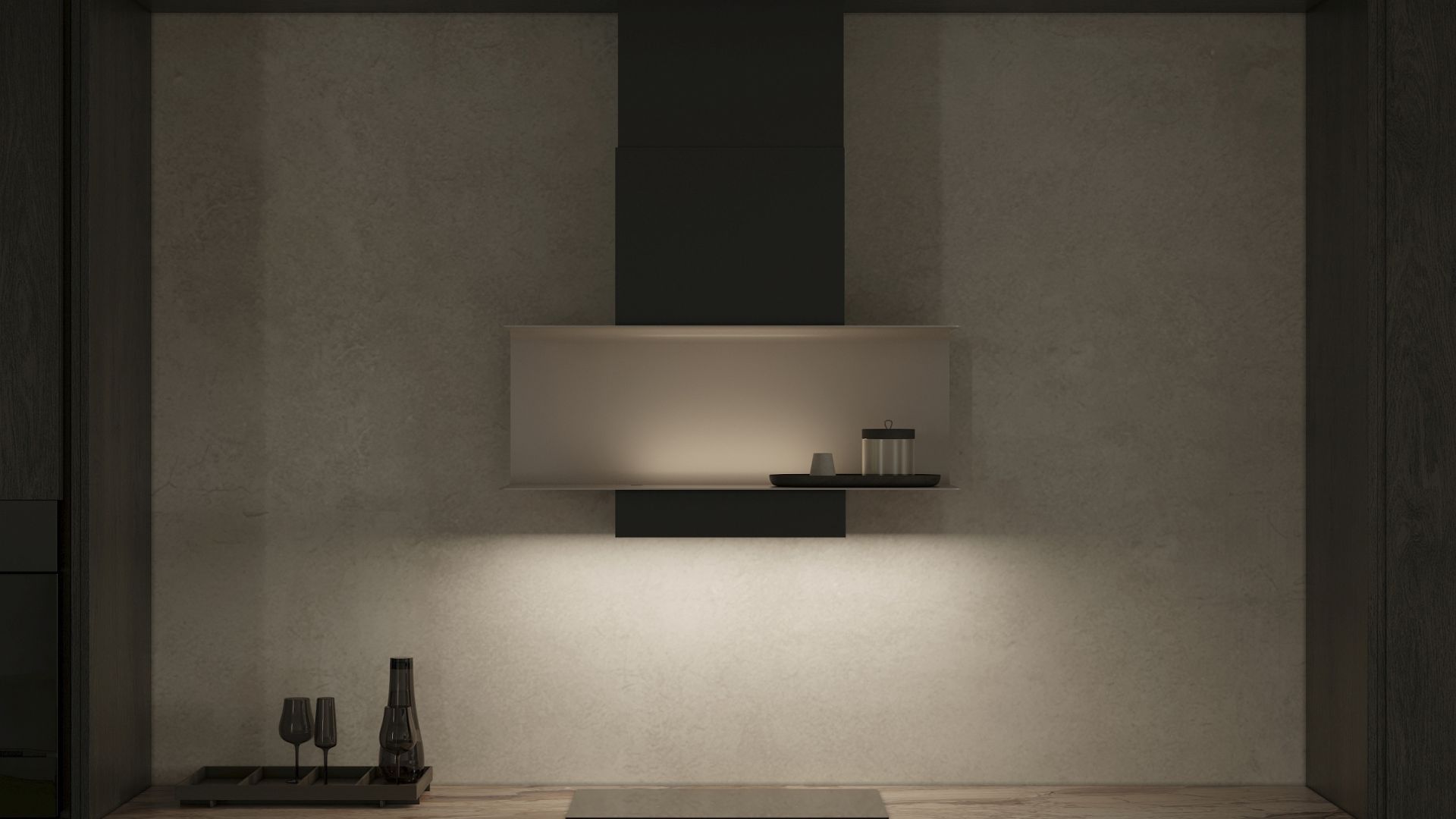 Sieninis gartraukis C-Shelf Black-Kashmir - Juoda matinė/Kašmyro - Wizualizacja 8