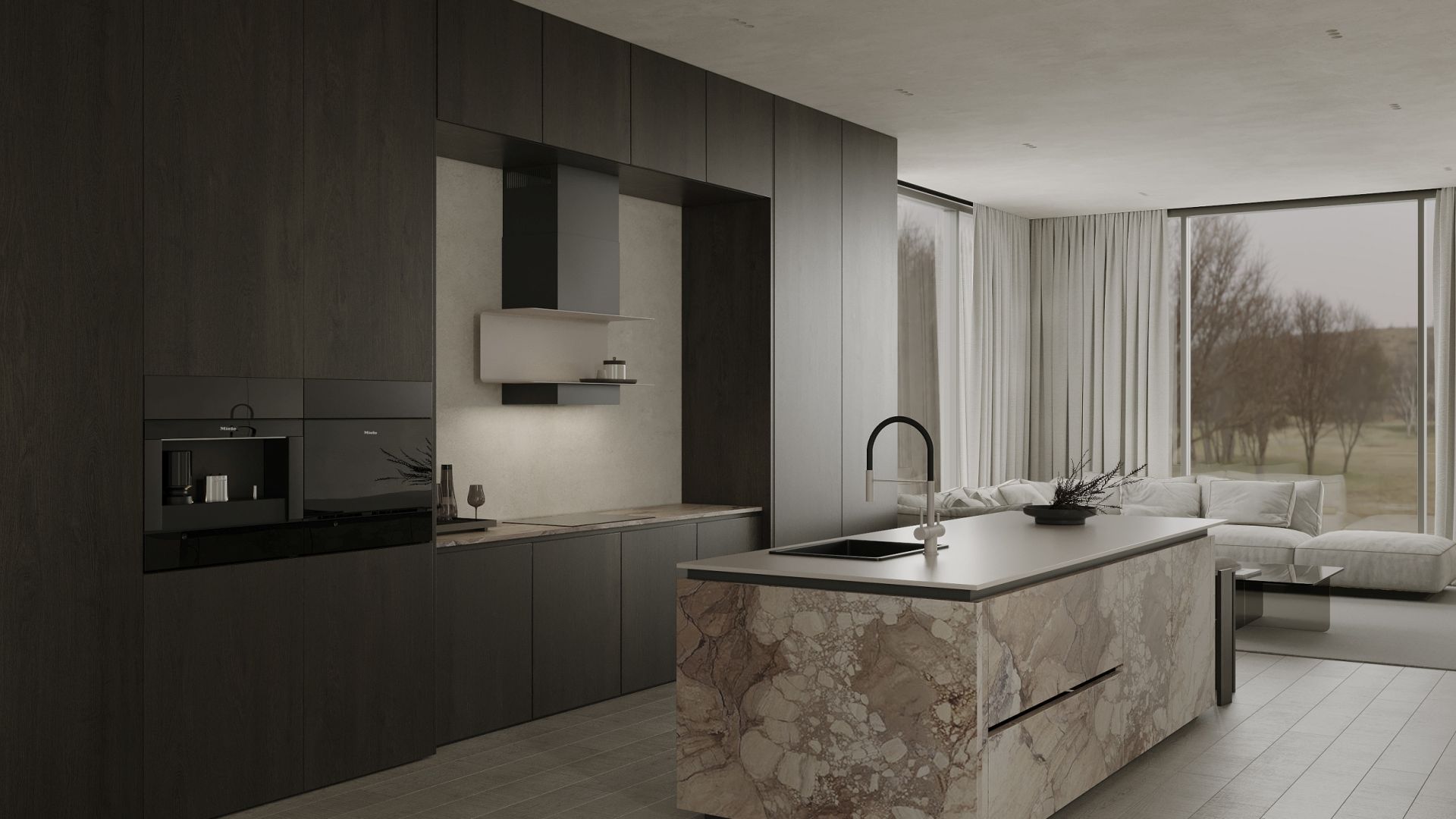 Sieninis gartraukis C-Shelf Black-Kashmir - Juoda matinė/Kašmyro - Wizualizacja 2