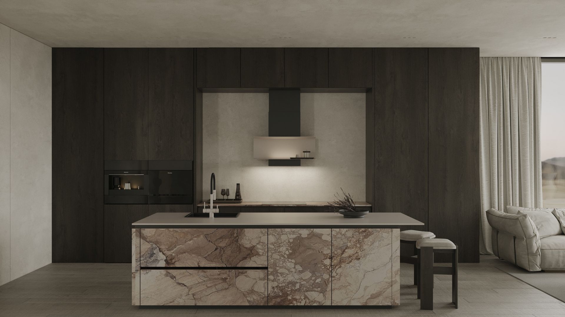 Sieninis gartraukis C-Shelf Black-Kashmir - Juoda matinė/Kašmyro - Wizualizacja 5