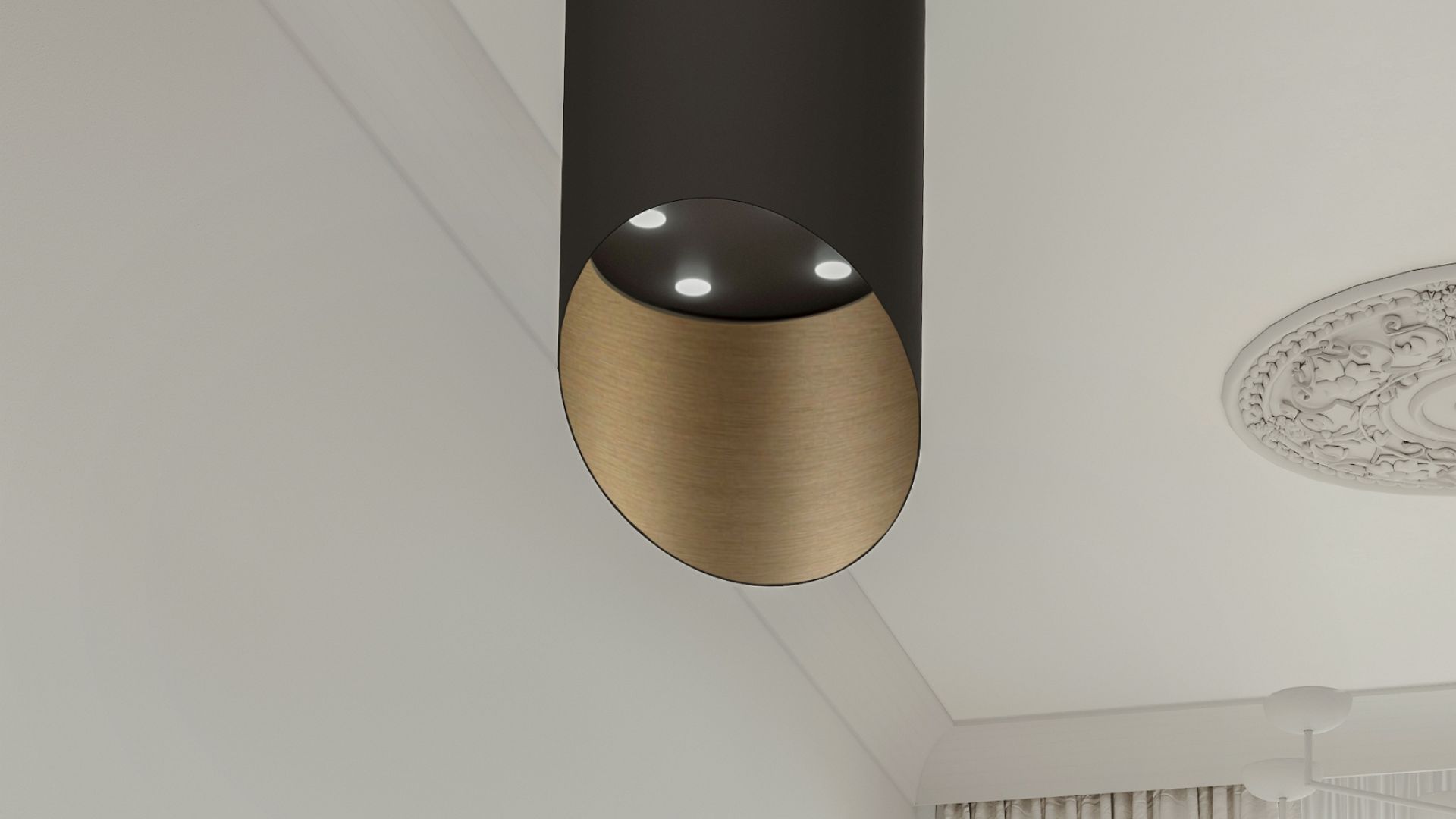 Erdvinis gartraukis Hiro Color Black-Gold - Juoda matinė/Aukso - Wizualizacja 3