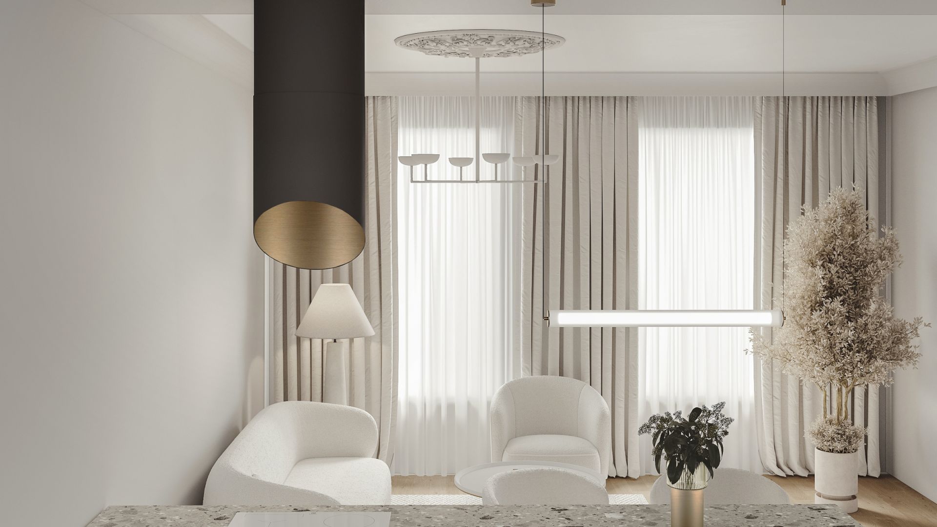 Erdvinis gartraukis Hiro Color Black-Gold - Juoda matinė/Aukso - Wizualizacja 5