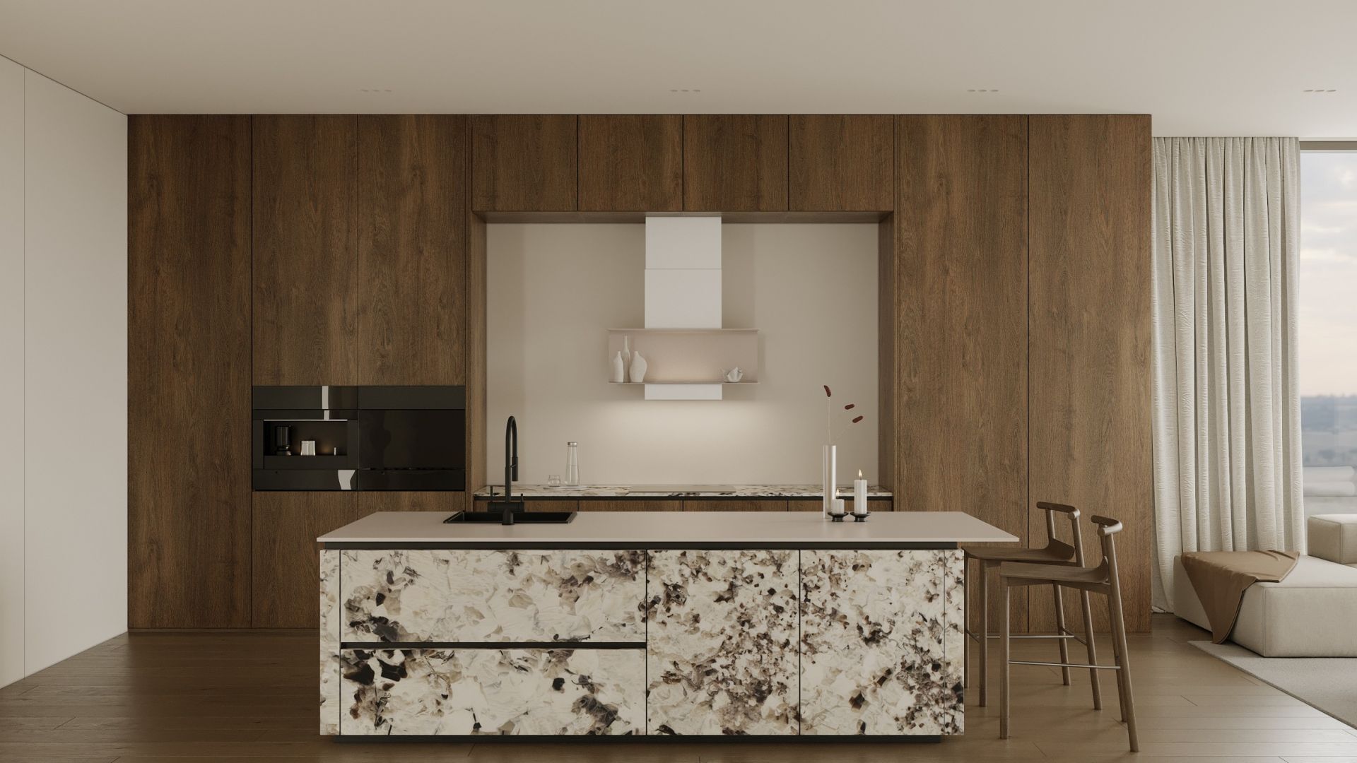 Sieninis gartraukis C-Shelf White-Kashmir - Balta matinė/Kašmyro - Wizualizacja 2