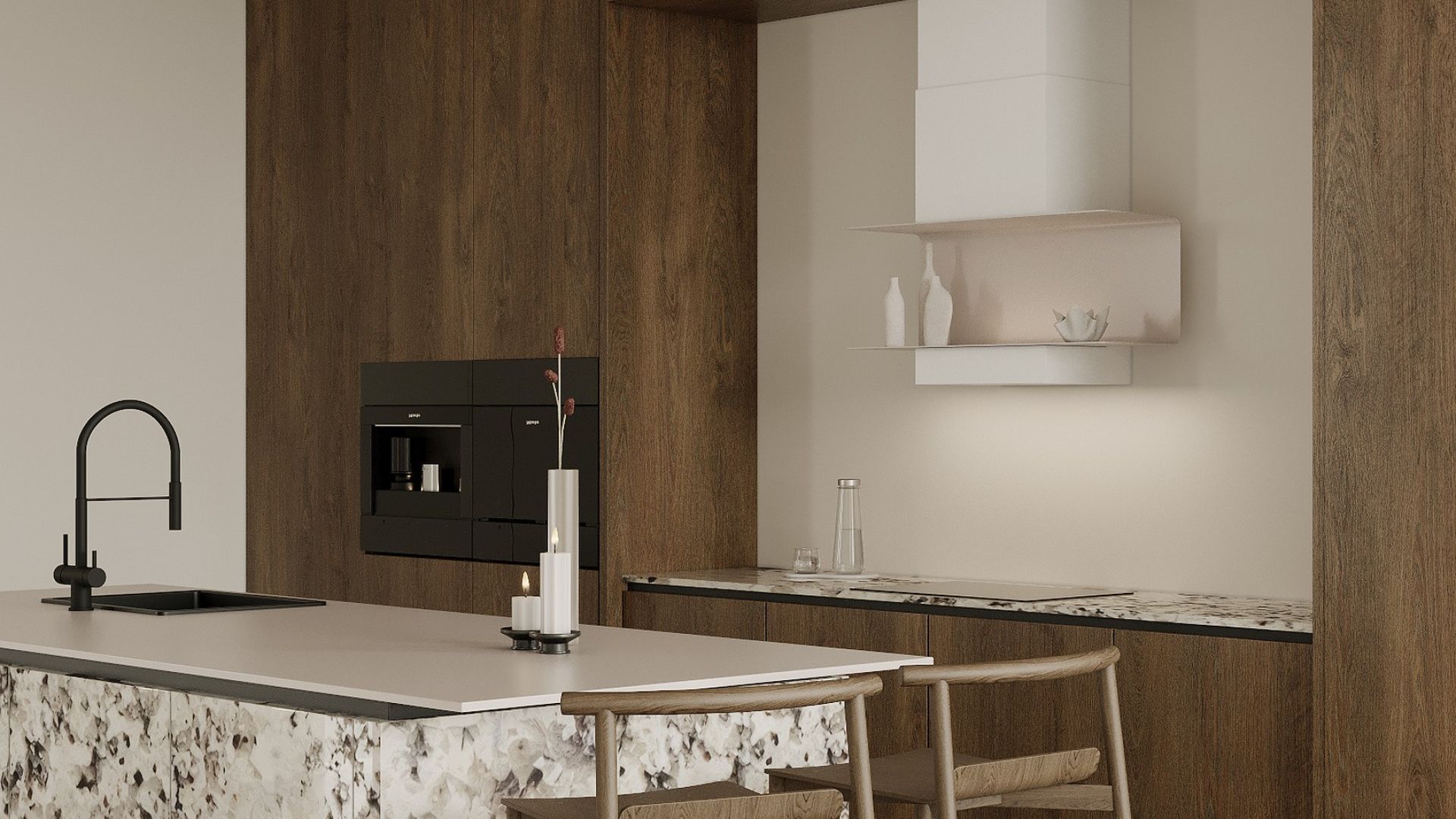 Sieninis gartraukis C-Shelf White-Kashmir - Balta matinė/Kašmyro - Wizualizacja 3