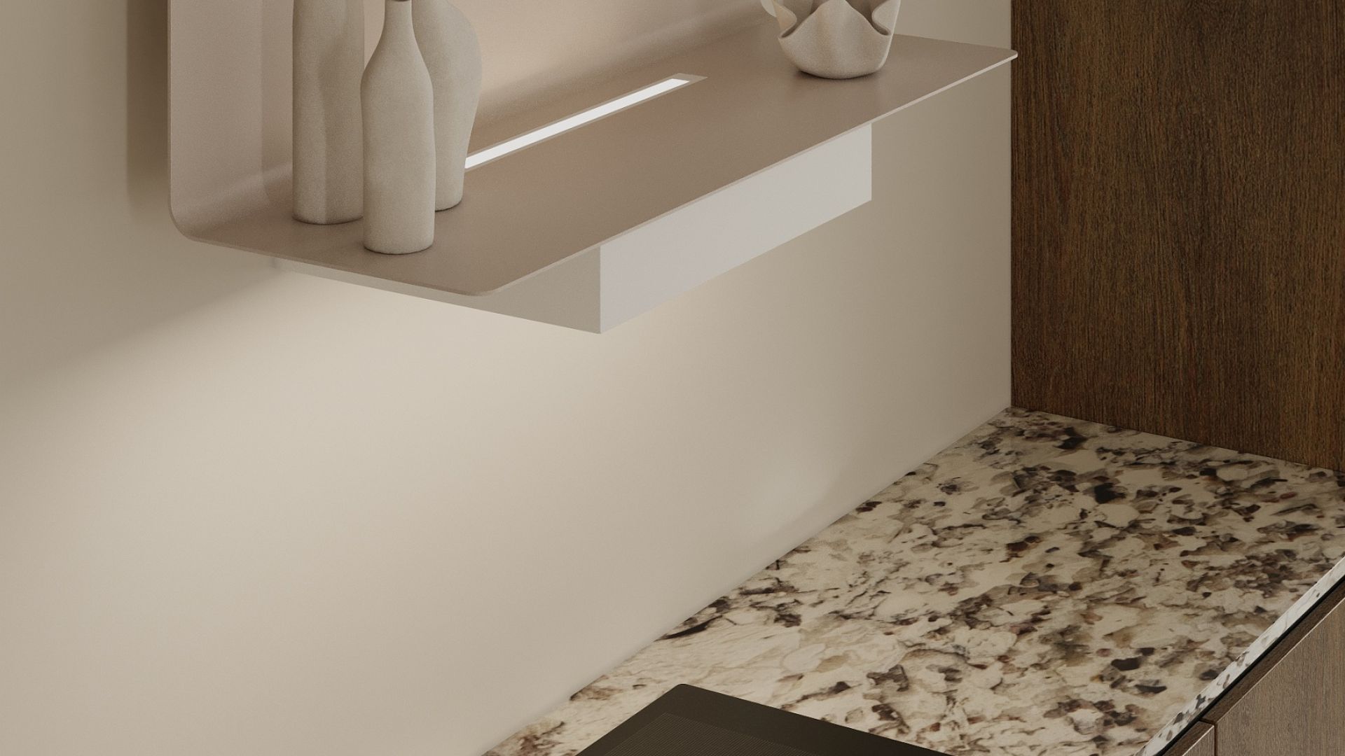 Sieninis gartraukis C-Shelf White-Kashmir - Balta matinė/Kašmyro - Wizualizacja 8