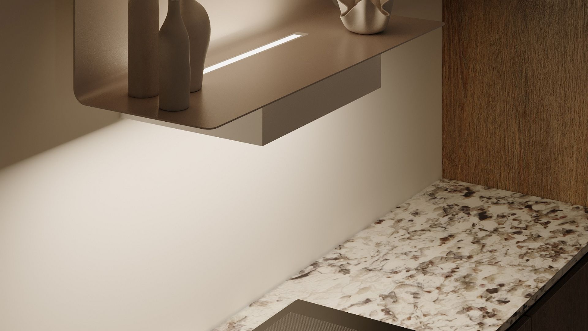 Sieninis gartraukis C-Shelf White-Kashmir - Balta matinė/Kašmyro - Wizualizacja 9