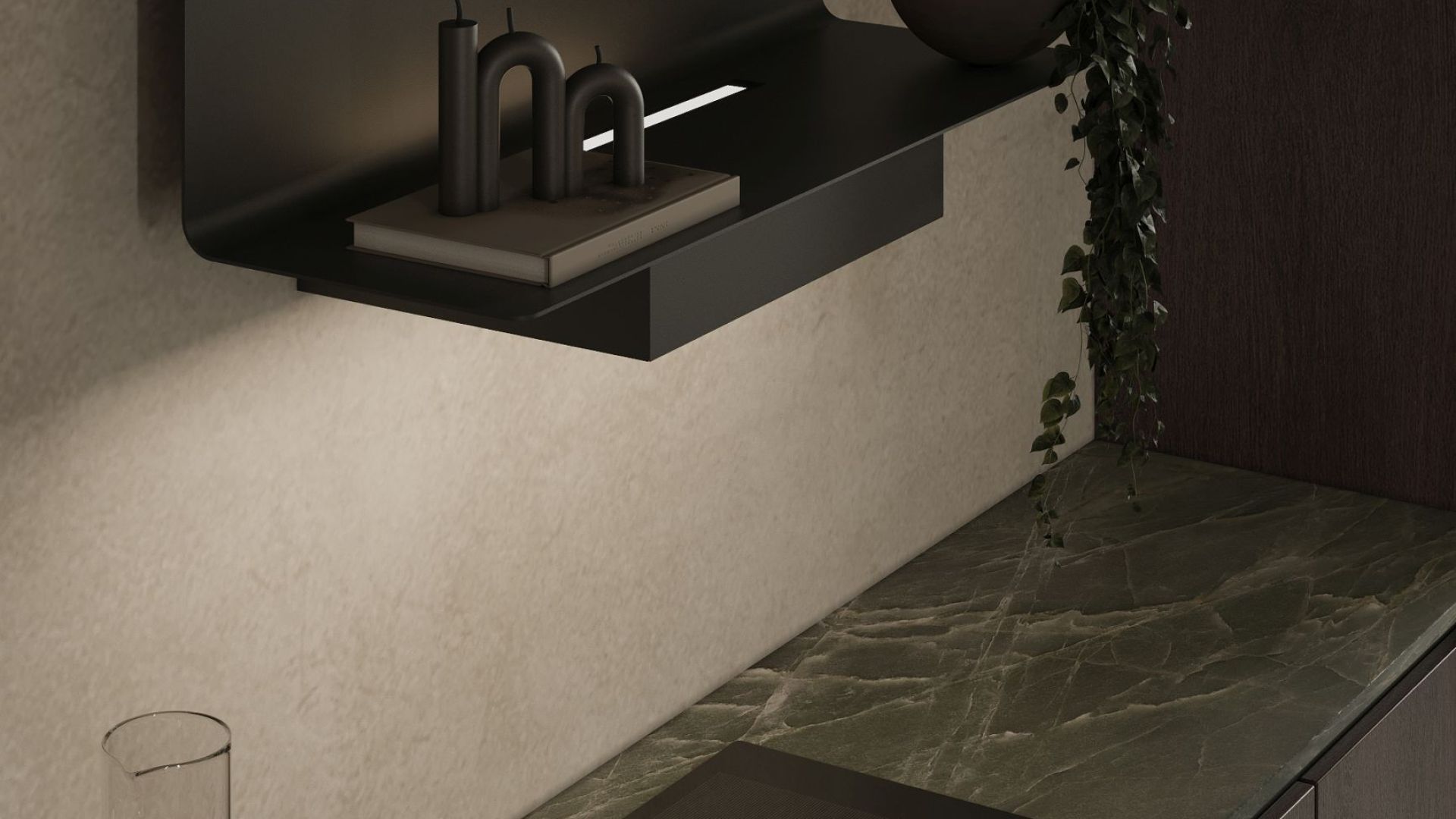 Sieninis gartraukis C-Shelf Black-Black - Juoda matinė - Wizualizacja 6