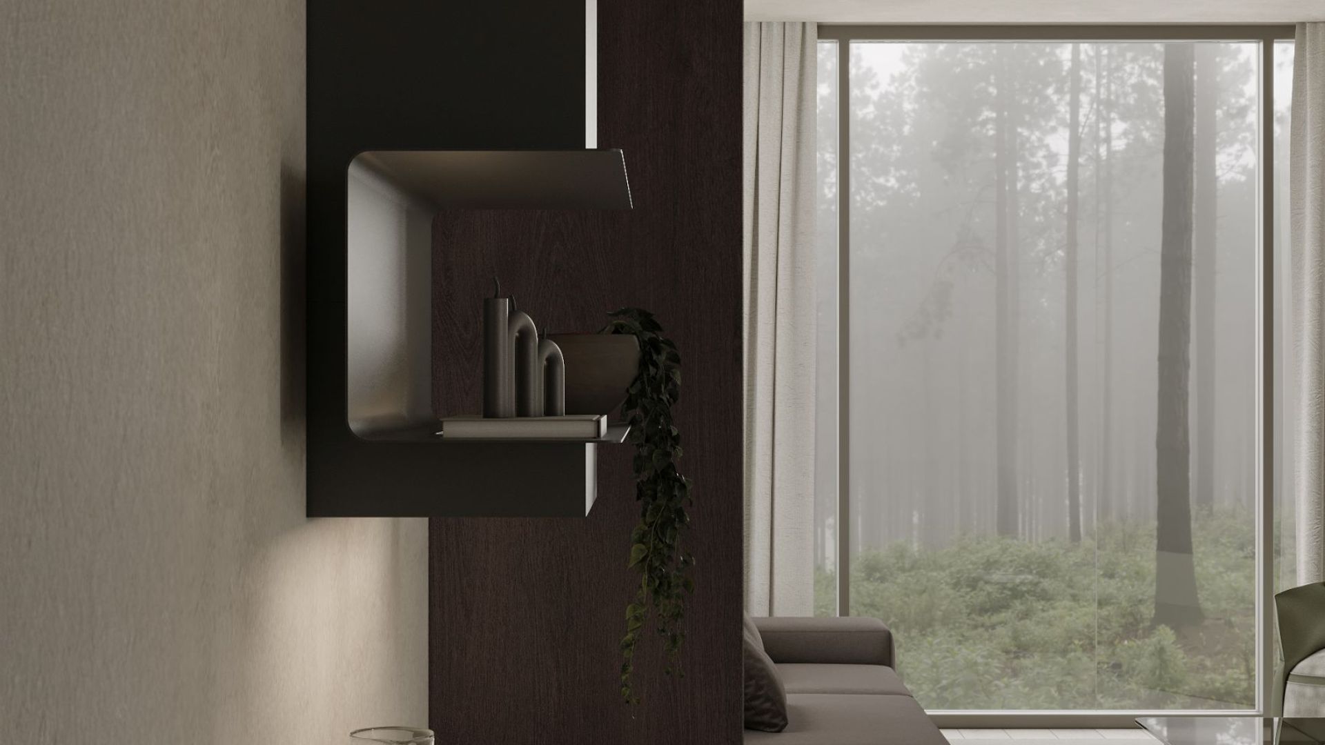 Sieninis gartraukis C-Shelf Black-Black - Juoda matinė - Wizualizacja 8