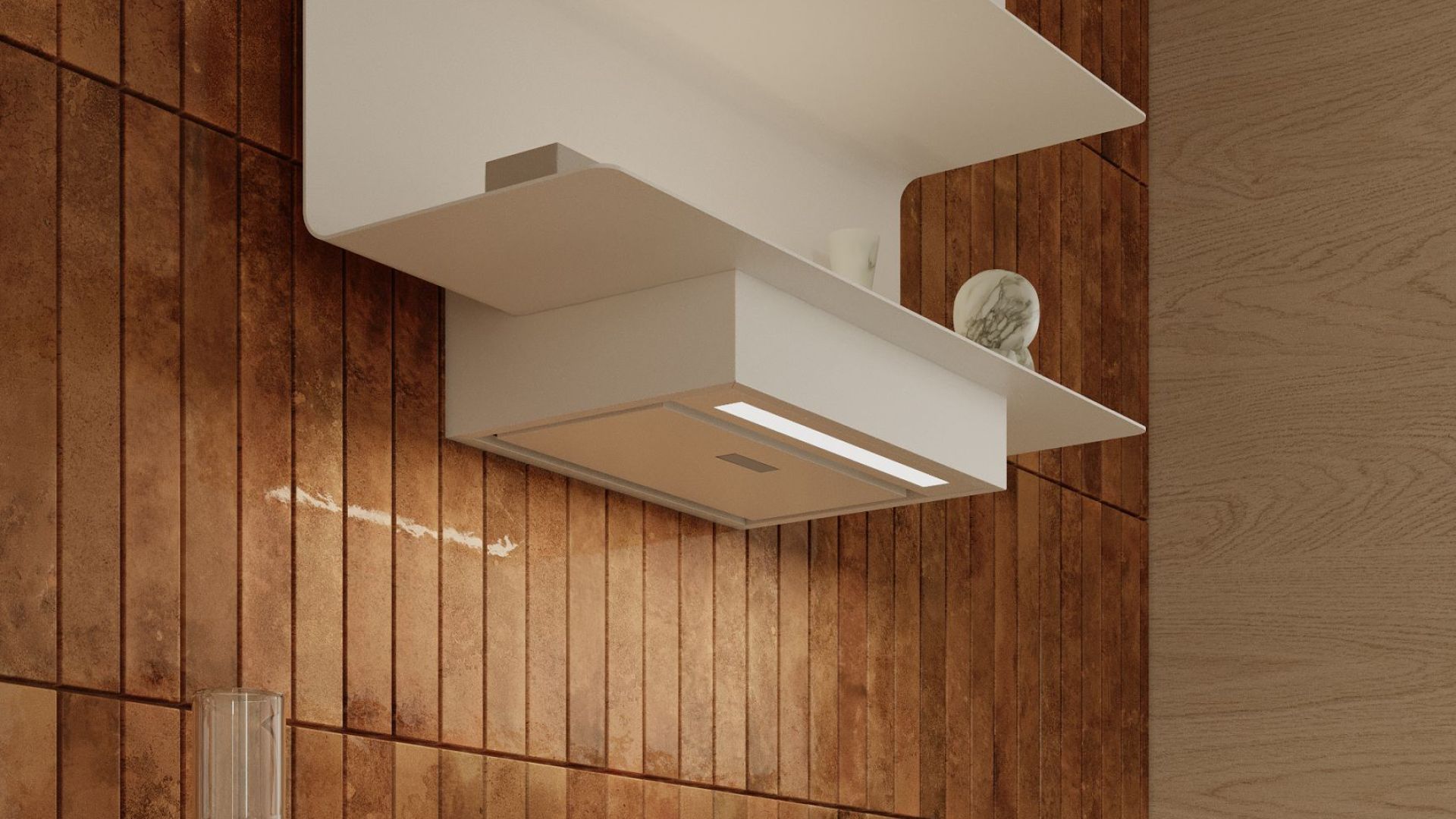 Sieninis gartraukis C-Shelf White-White - Balta matinė - Wizualizacja 5