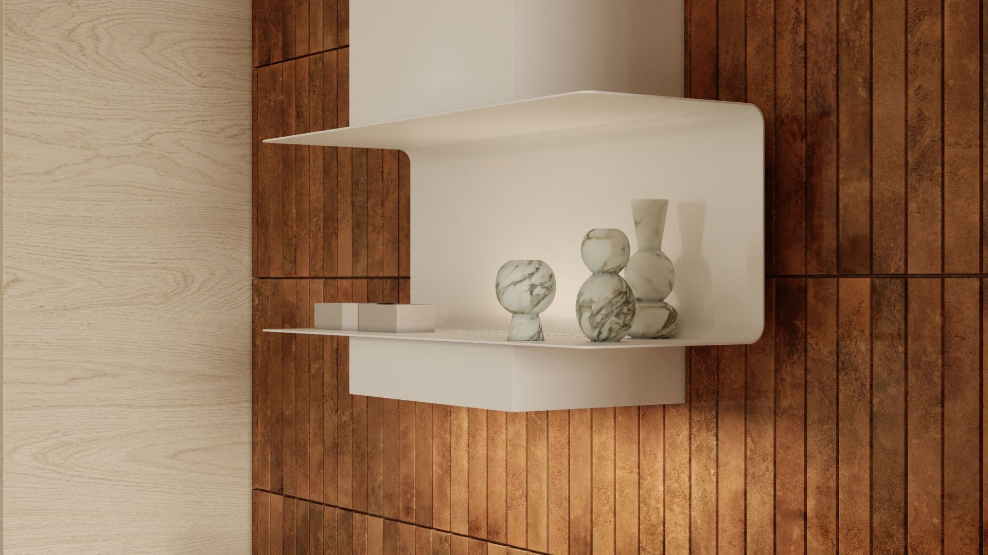 Sieninis gartraukis C-Shelf White-White - Balta matinė - Wizualizacja 6