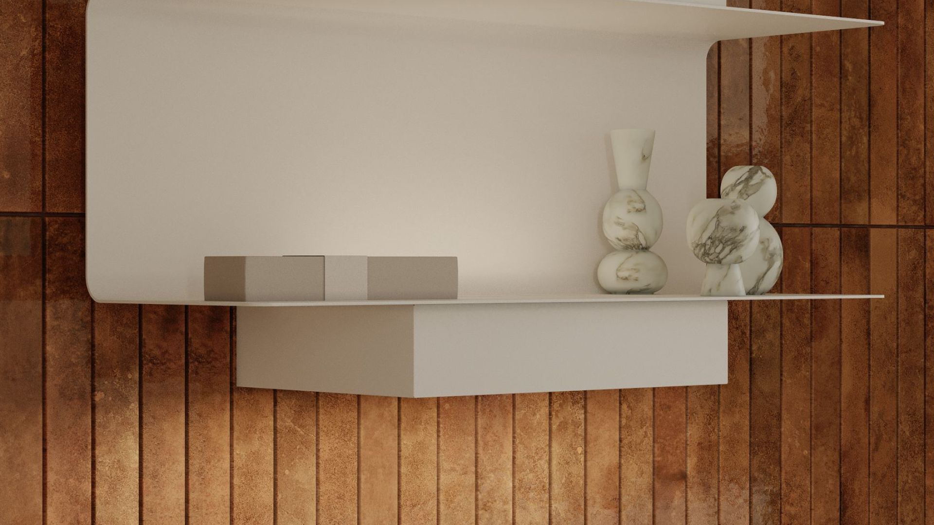 Sieninis gartraukis C-Shelf White-White - Balta matinė - Wizualizacja 8