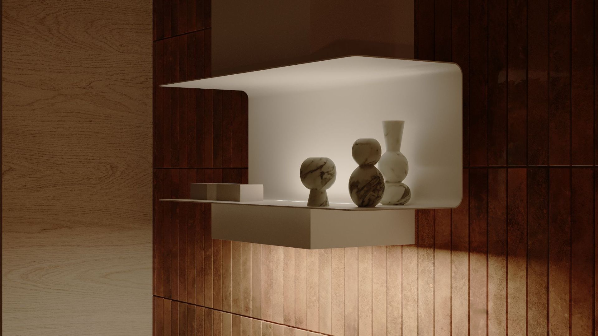 Sieninis gartraukis C-Shelf White-White - Balta matinė - Wizualizacja 9