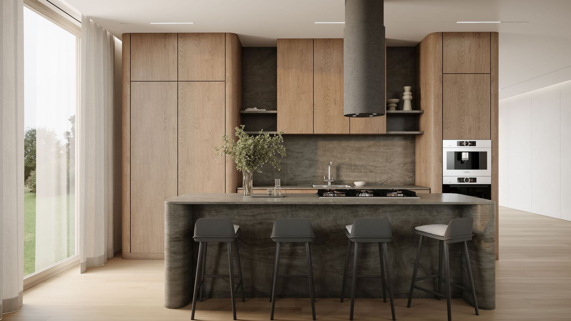 Erdvinis gartraukis Columni Stono Dark Grey - Pilka - Wizualizacja 2