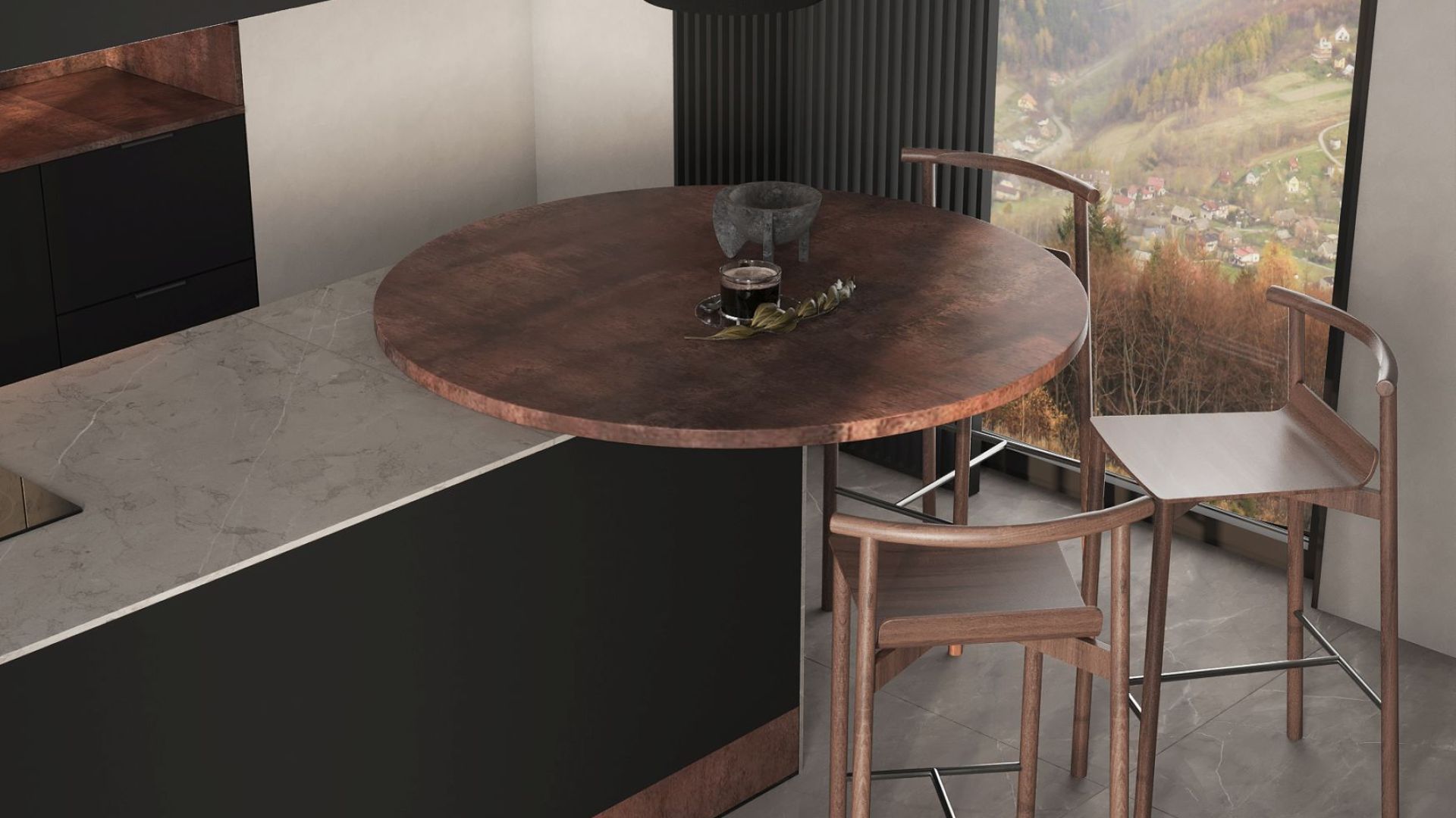 Erdvinis gartraukis Alvar Black Matt - Juoda matinė - Wizualizacja 4