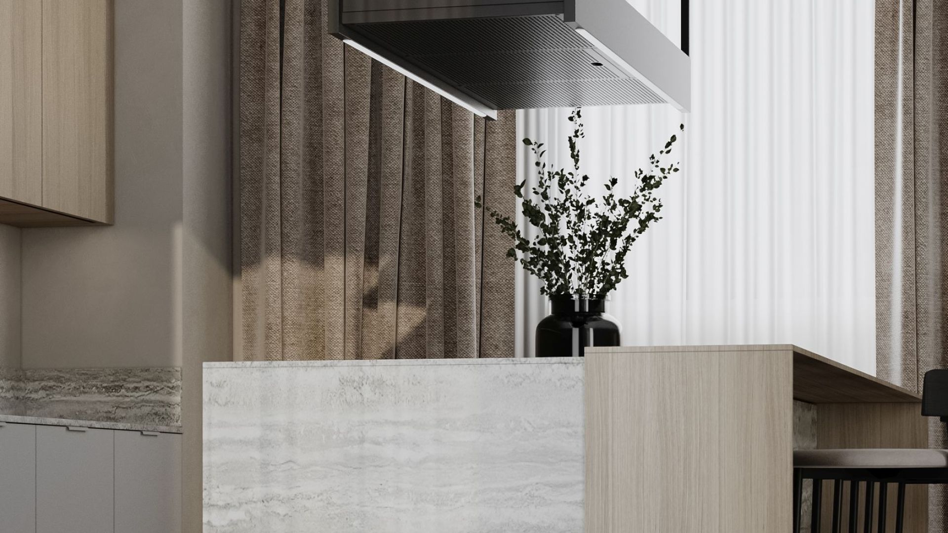 Erdvinis gartraukis Alvar Glass Black Matt - Juoda matinė - Wizualizacja 5