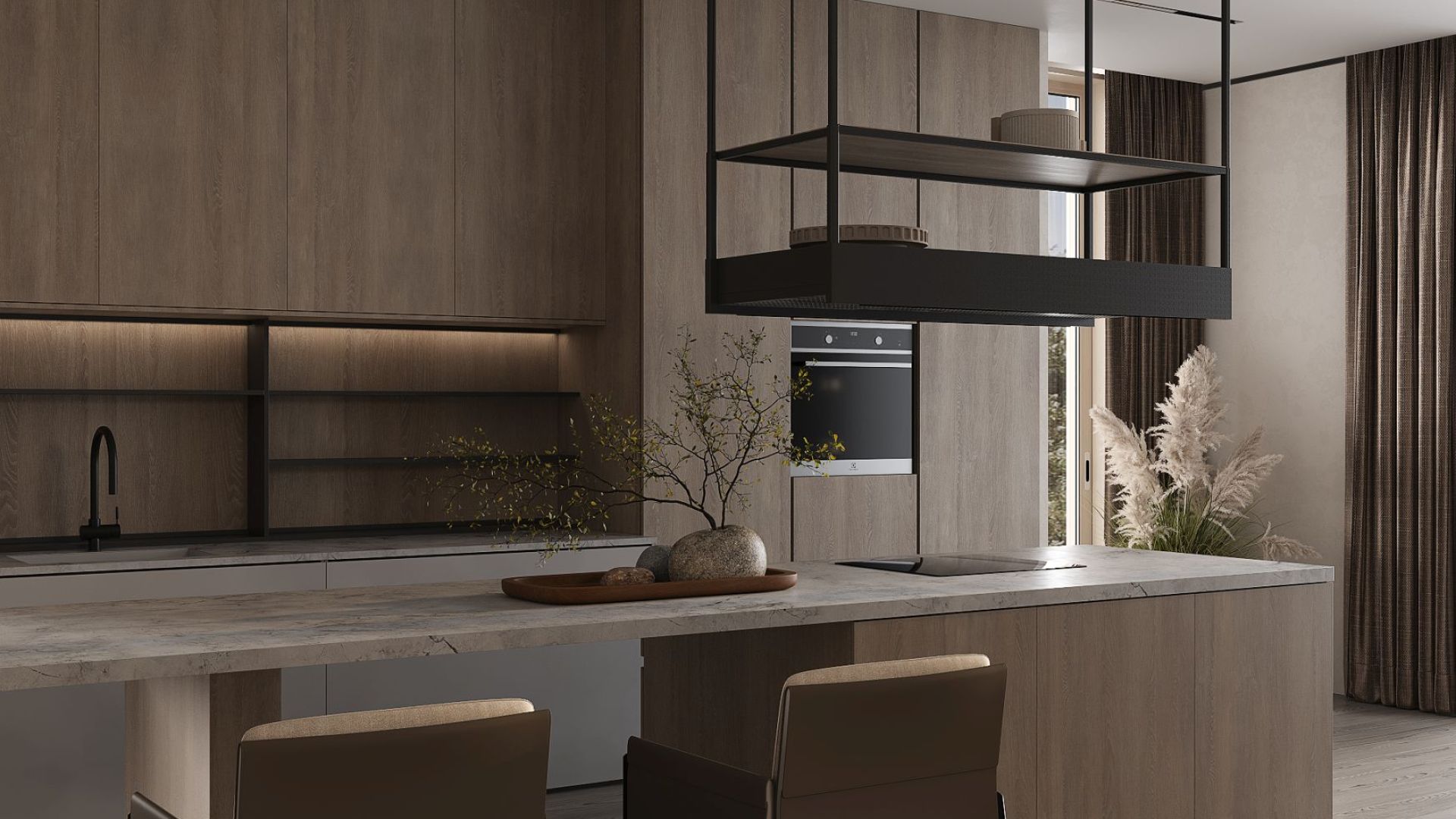 Erdvinis gartraukis Alvar Wood Black Matt - Juoda matinė - Wizualizacja 5