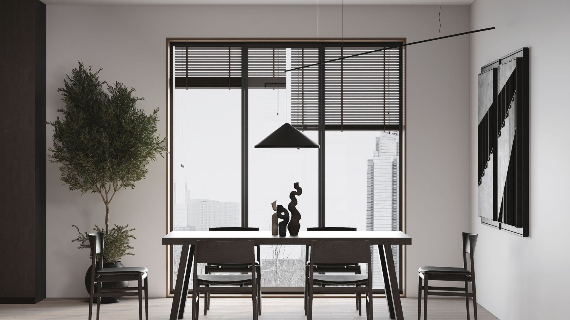 Erdvinis gartraukis Arne Wood Black Matt - Juoda matinė - Wizualizacja 4