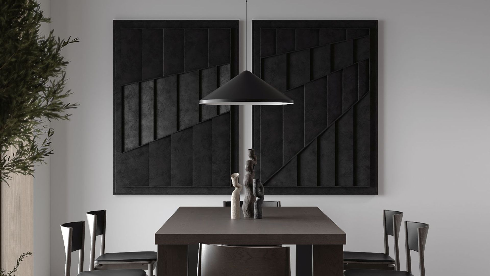 Erdvinis gartraukis Arne Wood Black Matt - Juoda matinė - Wizualizacja 6