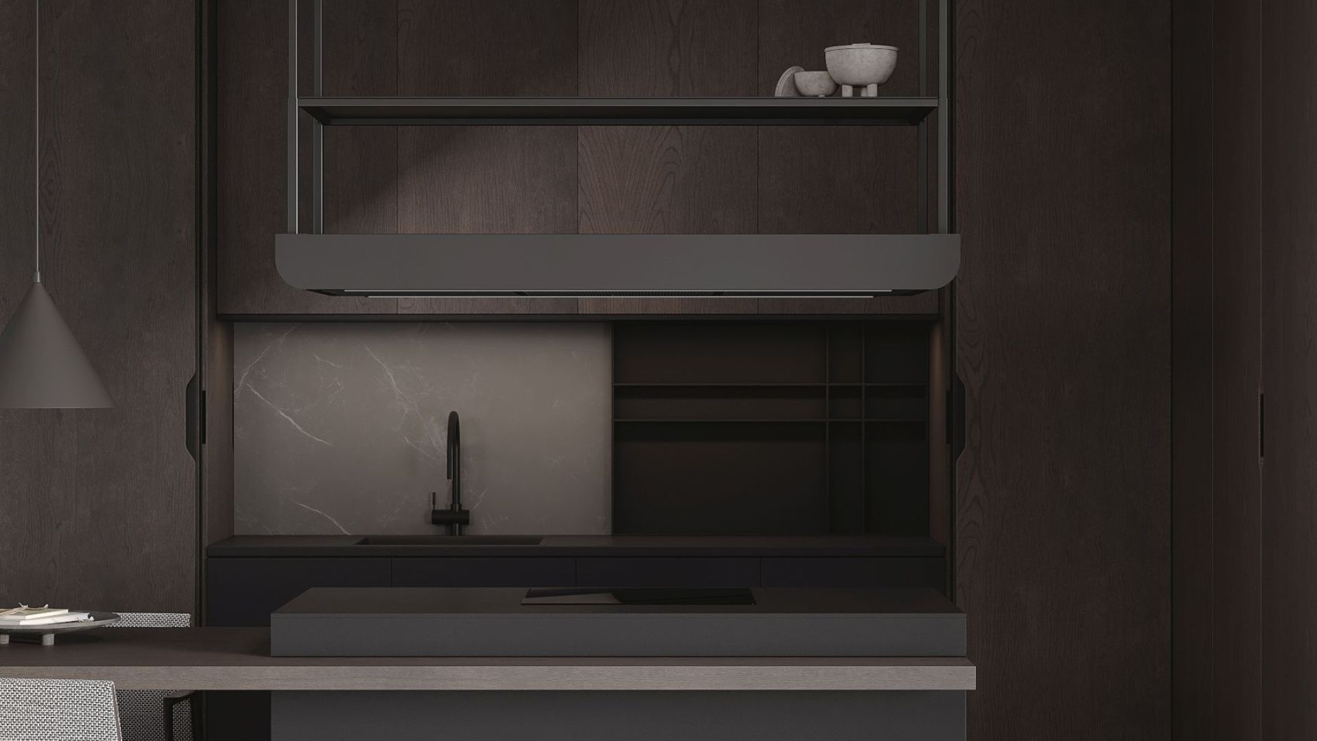 Erdvinis gartraukis Arne Wood Black Matt - Juoda matinė - Wizualizacja 8