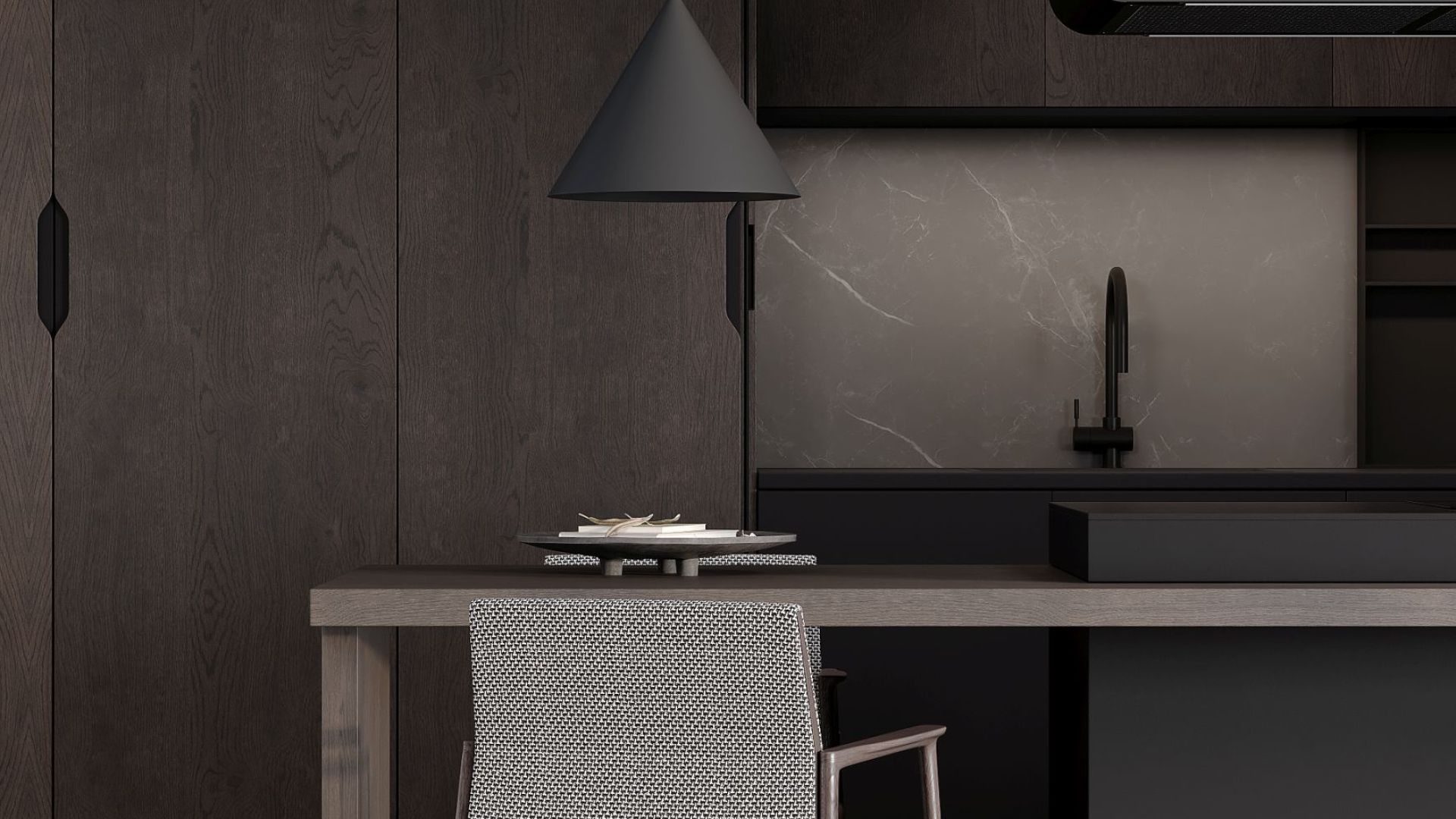 Erdvinis gartraukis Arne Wood Black Matt - Juoda matinė - Wizualizacja 9