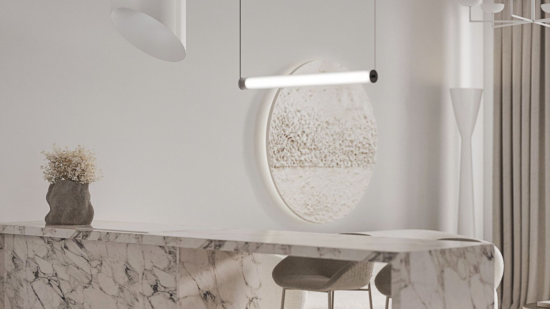 Erdvinis gartraukis Hiro White Matt - Balta matinė - Wizualizacja 5